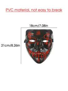 1 mascarilla LED V-Face, 1 par de dedales iluminados, 1 mascarilla LED de signo de dólar, 1 mascarilla LED de calavera, 1 mascarilla LED de conejito, máscara de conejita, máscara de pirata de un solo ojo, máscara de cosplay de fiesta y carnaval, suministros para hacer ambiente de fiestas, accesorios de evento festivo, lámpara mágica de dedo brillante, accesorios de fiesta para hacer bromas, accesorios mágicos, accesorios de fiesta, baile de dedo brillante, máscara decorativa de broma, 3 modos de luz, juguetes de fiesta familiares, accesorios de fiesta para hombres y mujeres, máscaras de disfraz de Navidad, Halloween y Pascua, regalo de fantasía - Multicolor - Ver 6