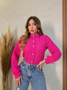 Women Blouses - 粉色 - 查看 1
