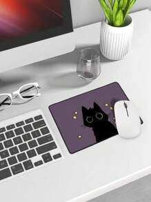 Mouse Pad Gamer Retangular 24x18cm Base Emborrachada Borda Costurada Gatinho Cute - Mouse Pad 328 - Visão 3