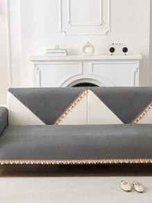 1入組全季節防水透氣沙發墊，現代簡約沙發墊防滑面料沙發套，可水洗防塵，帶復合防水薄膜，適用於寵物貓狗家庭。 - 黑色 - 查看 5