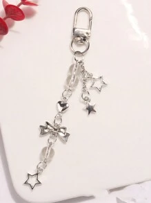 1 件甜美浪漫的 Y2K 风格女士蝴蝶结钥匙扣创意手机短链心形星星配件用于包包装饰情人节汽车配件包饰学校可爱哥特万圣节配件教师节圣诞节礼物创意包包配件挂绳带身份证夹汽车配件包饰 - 彩色 - 查看 8