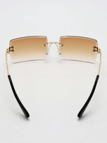 1 件装无框方形金属渐变时尚眼镜，时尚户外旅行，适合夏季海滩度假、户外、旅行 - 漸層 - 查看 3