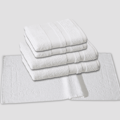 Kit com 5 Toalhas - 2 Banho, 2 Rosto e 1 Piso - Branco - Hotel - Pousada - AirBnb - Super Grossa - Luxo - Macia