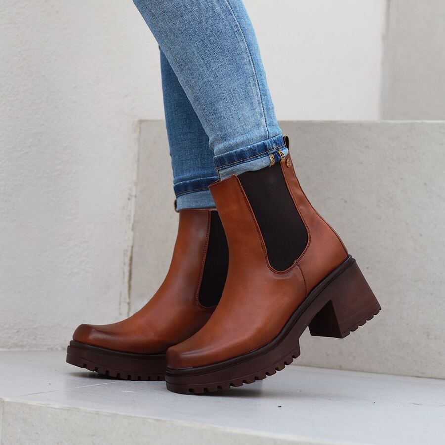 Chelsea Boots Café | Botin casual mujer - Café integral - Ver 1