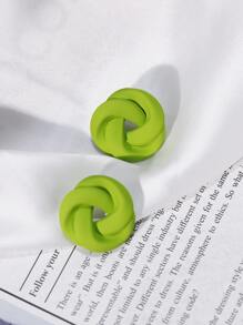 1pair Gold-Color Twisted Statement Earrings With High-End & Niche Design