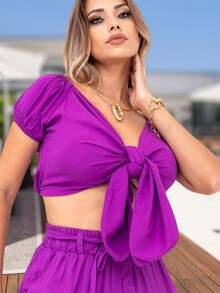 Women Tops - 玫瑰紅 - 查看 3