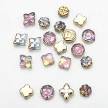 20 cái/gói Hạt thủy tinh Với Cỏ bốn lá & Thiết kế hoa hồng , , Mạ điện Màu sắc , DIY Làm đồ trang sức Chất liệu - Màu cỏ bốn lá hoa hồng - Xem 15