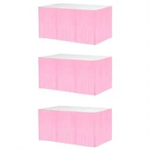 6 Packs Pink Foil Fringe Table Skirts, Tinsel Table Skirt Streamers Garland For Rectangle Table, Parade Floats, Mardi Gras, Valentine's Day, Birthday Banquet Party Decoration (29x108.3 Inch) - 3pcs - View 5