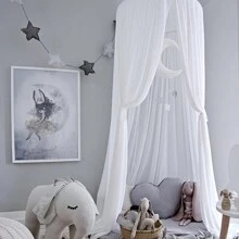 1pc Lightweight Breathable Baby Bed Canopy - Children's Bed Decor Tent - White - View 2
