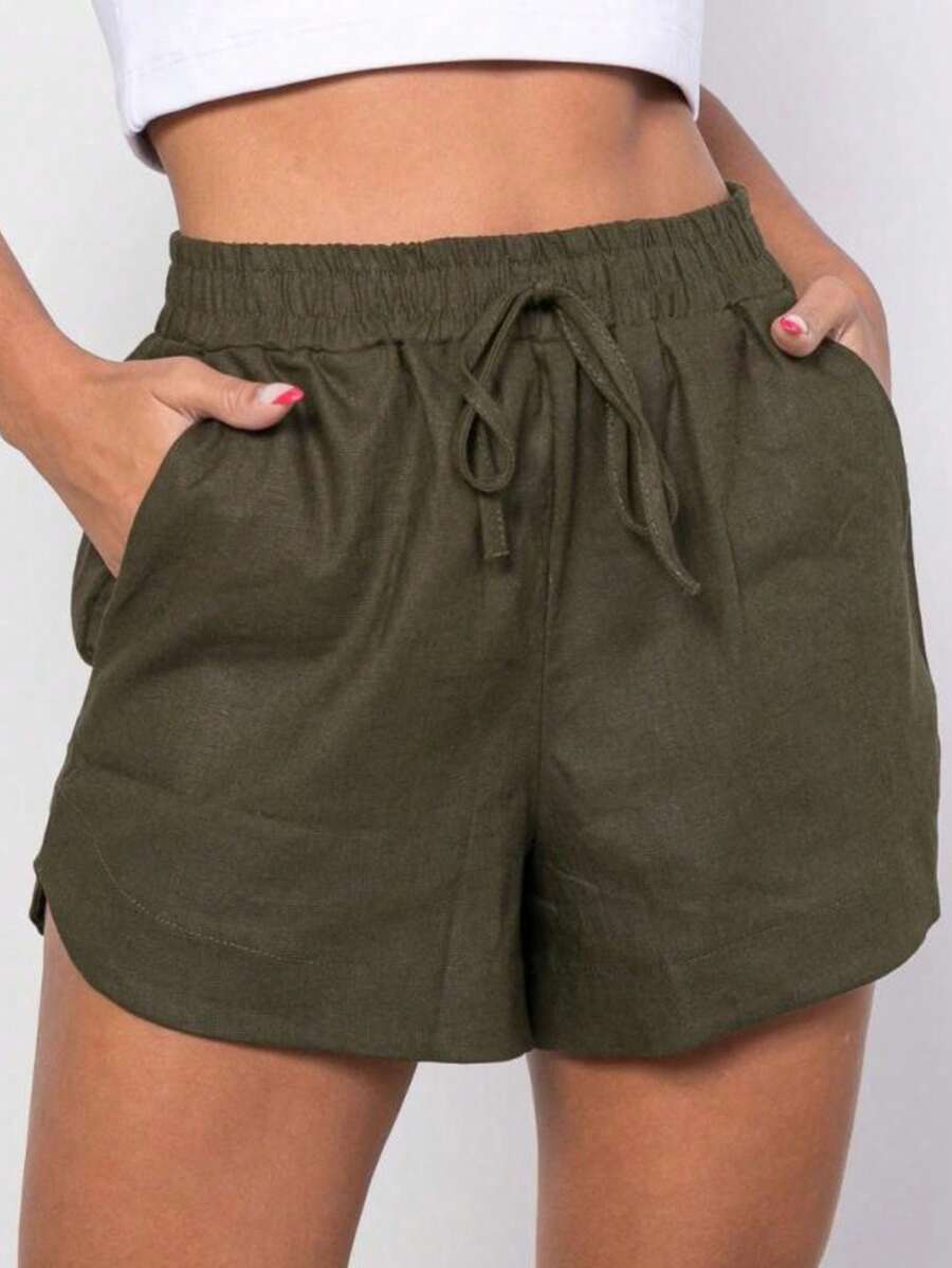 Women Shorts - 墨綠色 - 查看 1