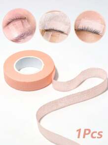 1 pièce Ruban adhésif pour extension de cils en tissu non tissé rose, sans peluche, respirable, ruban en papier de 9 m de long