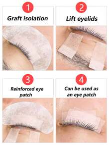 1 pièce Ruban adhésif pour extension de cils en tissu non tissé rose, sans peluche, respirable, ruban en papier de 9 m de long