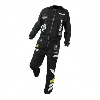 Overol Manga larga Techwear Cargo estilo motociclista
