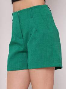 Women Shorts - 墨綠色 - 查看 3