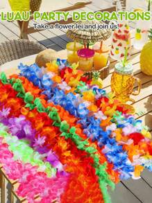 4 PC/Set Summer Boho Hippie Cute Pink Hawaii Flower Leis Women Men Tropical Floral Leis Crown Hawaiian Luaus Party Surfer Hairpin Flower Garland Hairbands Bracelet Set Suitable For Men Women Headband Beach Pool Birthday Parties Decorations Party Favors Music Festival Party, Beach Vacation,Wedding Party,Graduation Celebration ,Hair Accessoires