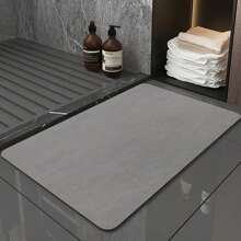 Bathroom Rug 40 X 60 Cm, Absorbent Bathroom Rug, Non-Slip, Washable, Bathroom Mat, Absorbent Bathroom Rug, Shower Rug, Quick Drying Non-Slip Diatomaceous Earth Bathroom Rug - Grey - View 5