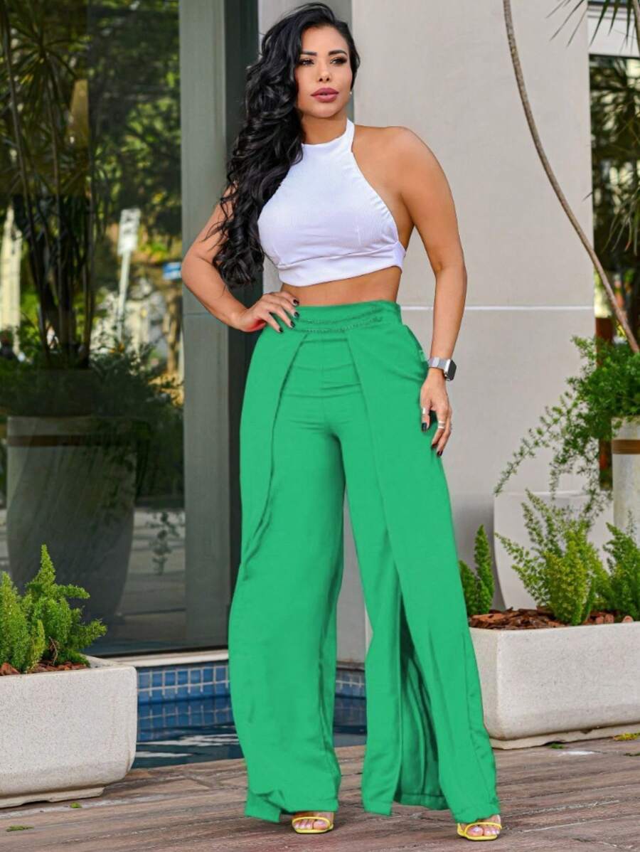 Women Pants - 綠色的 - 查看 1