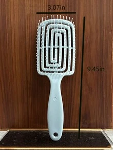 中空梳毛絨梳大彎梳中空梳風髮風鈎捲髮梳男女髮刷幹濕兩用髮刷適合所有髮質 - 黃色 - 查看 5