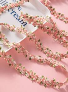 1 Yard Floral Pattern Lace Ribbon Trim For Sewing, Gift Package Wrapping,DIY Crafts And Bridal Wedding Decorations