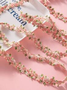 1 Yard Floral Pattern Lace Ribbon Trim For Sewing, Gift Package Wrapping,DIY Crafts And Bridal Wedding Decorations