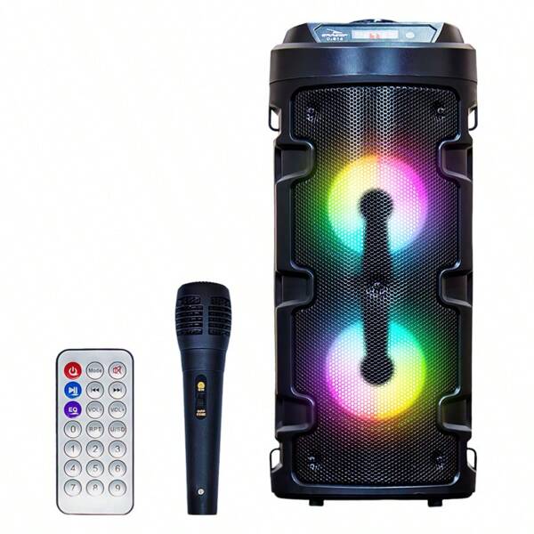 Caixa De Som Bluetooth Amplificada Portátil Bateria Usb 480w Vermelha Usb bluetooth Aux Microfone Karaoke