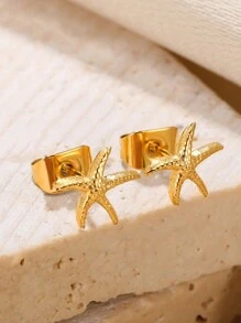 1 Đôi bông tai hình sao biển dễ thương, phù hợp cho phụ nữ và bé gái, họa tiết duyên dáng, trang sức thời trang mùa hè đi biển, phụ kiện quà tặng. - sao biển - Xem 9