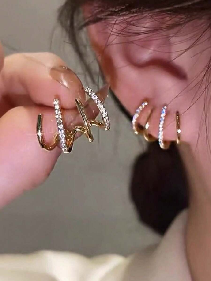 Stud Earrings - 金色 - 查看 1