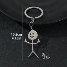 One Large Cartoon Couple Pendant Funny Personalized Graffiti Matchstick Stainless Steel Keychain Key Ring Pendant Car Keychain Bag Pendant Shoulder Bag Crossbody Bag Tote Bag Party Holiday Gift Birthday Valentine Teenage Girl Female College Student Teacher Car Accessories Bag Charm School College Cute Goth Y2k