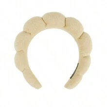 1pc Women's Simple Cloud Bun Roller Sponge High Headband For Washing Face Cute,Dopamine - Multicolor - View 34