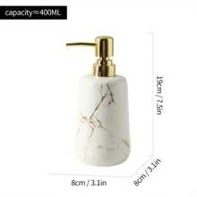 1 Pc 400ml Marble Textured Refillable Push-Touch Liquid Soap Dispenser Made Of Ceramic For Facial Cleanser, Hand Soap, Shower Gel, Shampoo, Restaurant Cleaner - Suitable For Hotel, Kitchen, Bathroom, Home Decor Accessories Kitchen Items Kitchen Accessories Kitchen Tools - Multicolor - View 7
