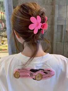 1pc/4pcs Women's Fashion Floral Claw Hair Clips Hair Jaw Clip Hair Clamps Hair Clutch Hair Claw Clip, Beach Accessories, Claw Clip Fall Winter Flower Hair Accessories For Women For Vacation Outfits Woman Summer - Multicolor - View 3