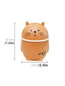 1 Pc Random Color Desktop Trash Can With Lid Mini Flip-Top Cartoon Style Cute Small Trash Can Japanese Style Household Trash Can Paper Basket - Multicolor - View 2