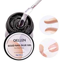 Gellen Gellen Adesivo de Unha em Gel Sólido, Adesivo de Unha em Gel Acrílico Sólido para Unhas Postiças, Adesivo de Extensão de Unha em Gel UV LED de Escultura Não Pegajoso, 1 Peça-2Pcs 15G