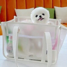 PETDORA Jelly Pet Carrier Backpack, Semi-Transparent Frosted TPU Tote Bag For Small Dogs And Cats - Multicolor - View 7