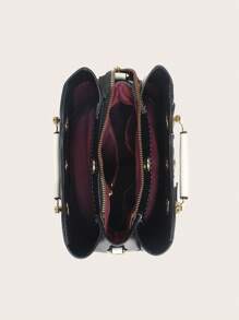 1pc Latest Color Block Women's Bag, Versatile Casual Elegant Bag, Shoulder/Handheld/Crossbody Bag, Suitable For Ladies' Daily Dating Gifts, Mother Day Gifts, Mom Gifts, Mommy's Essentials Mommy Bag For Going Out, Best Mother's Day Gift Ideas, Eye-Catching Work Bags For Women