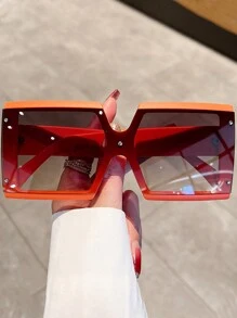 1pc Fashion Plus Size Women Colorblock Fashion Glasses, Multi-Color Decorative Glasses - Multicolor - View 1