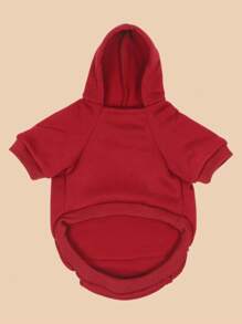 1 Chữ In Cho Thú Cưng Quần Áo Bông Bichon Schnauzer 2 Chân Chống Rụng Lông Dáng Rộng Có Mũ Trùm Đầu Áo thường Ngày - Màu Đỏ Sâu - Xem 2