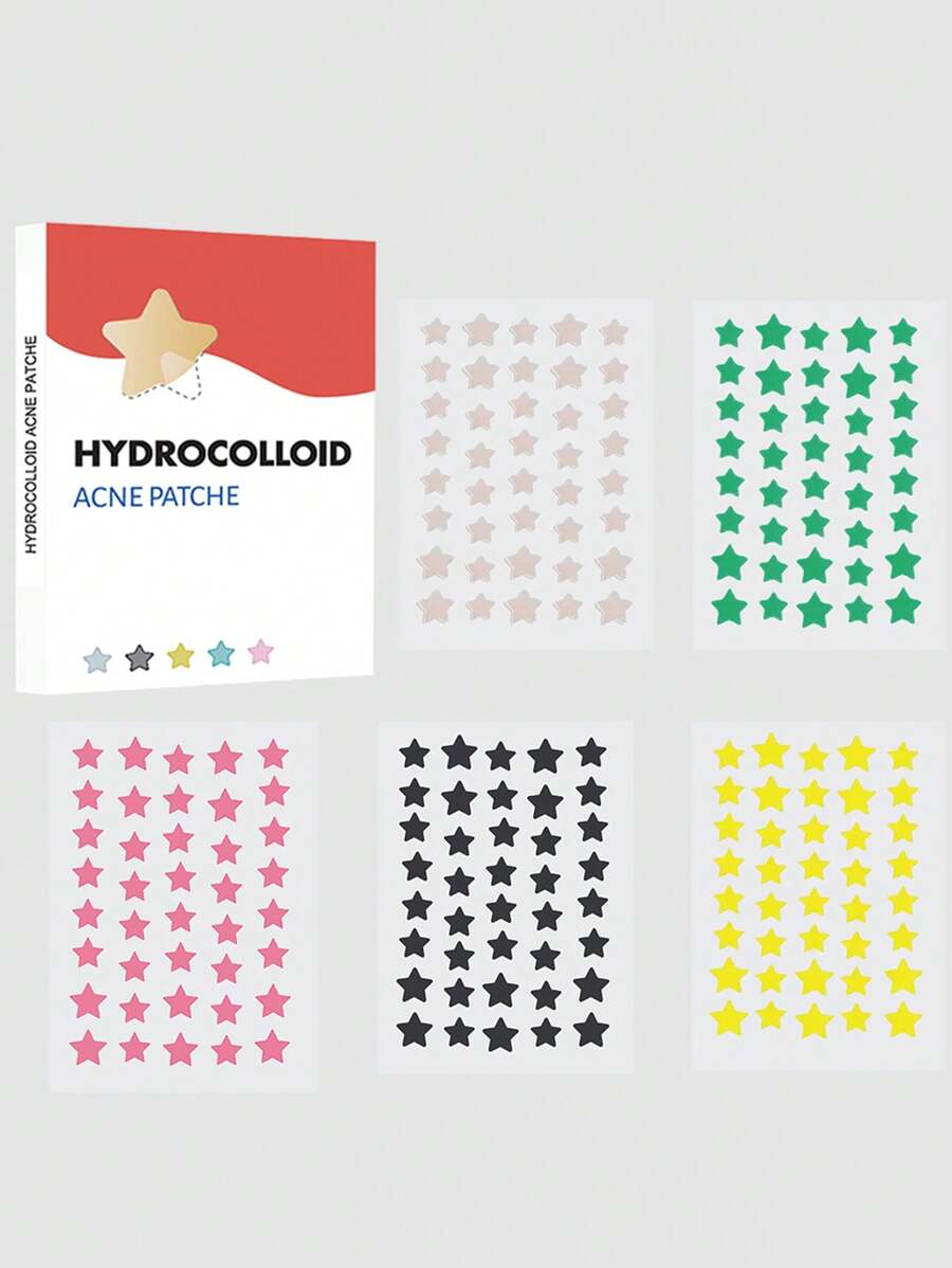 200入組星形粉刺貼,含茶樹油的羥基膠貼,用於遮蓋痘痘、丘疹、粉刺和斑點 - 玫紅色 - 查看 1