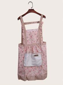 1pc Thin Kitchen Apron, Anti-Fouling And Breathable (Random Color For The Pocket Label) - Blue - View 9