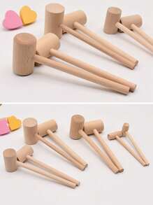 Solid Wood Hammer, Durable Wooden Mallet For Archaeology, Wood Crab Hammer, Mini Wooden Mallet For Smashing Piñatas, In Stock - Multicolor - View 4