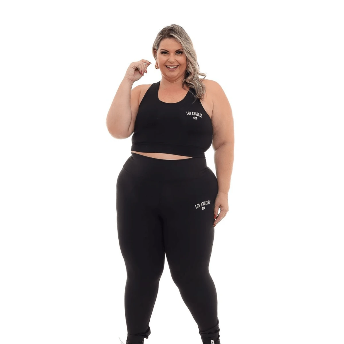 Plus Size Sports Sets - 黑色 - 查看 1