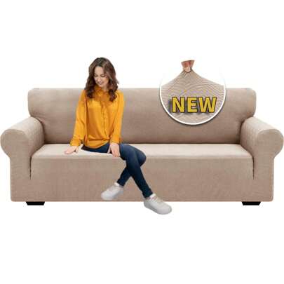 CYCMACO Bankhoes 1/2/3/4 Zits met Armleuningen, Super Stretch Bankhoes, Anti-Kras Kattenbankhoes, Antislip en Vlekbestendige Bankhoes, Universele Moderne Bankhoes