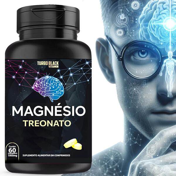Treonato De Magnésio 60 Comprimidos 1000mg Turbo Black Vitamin