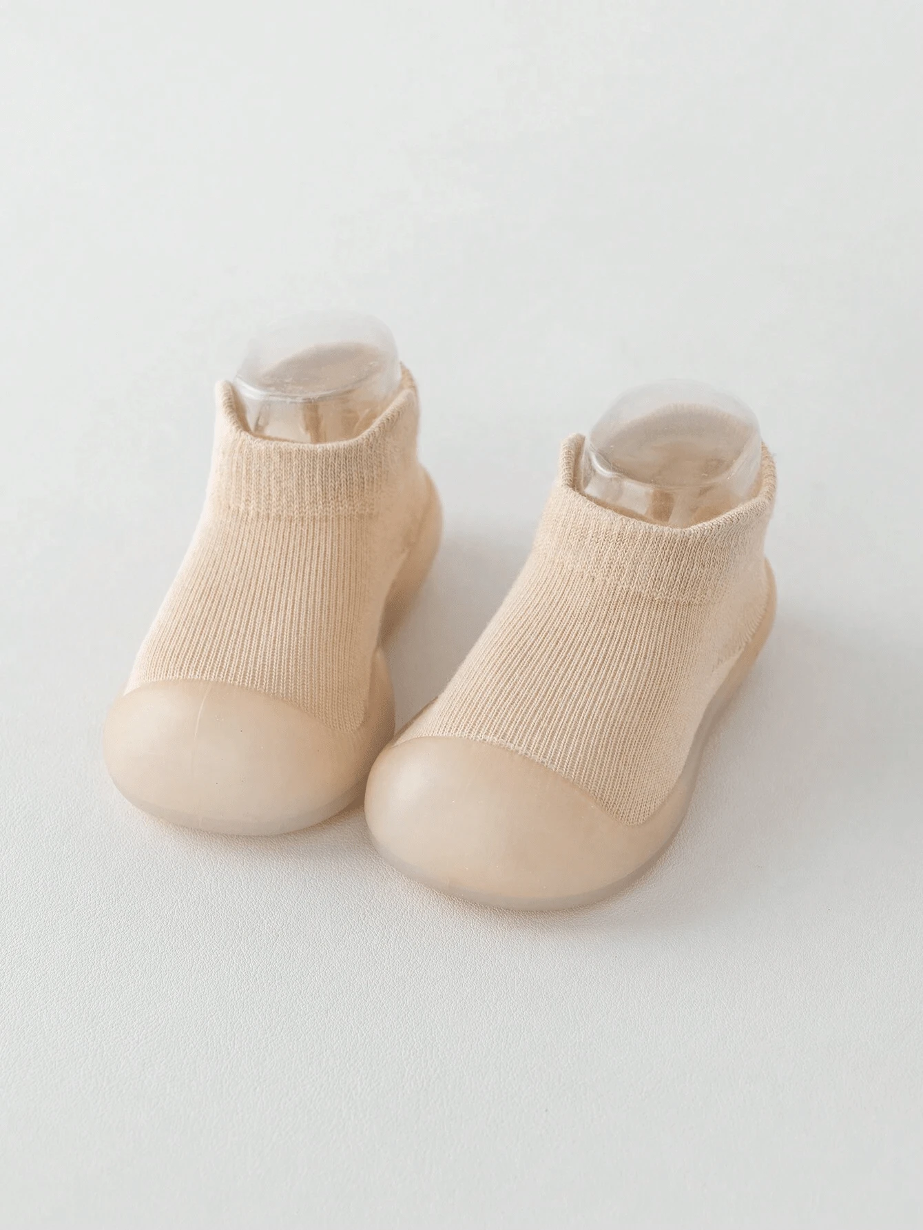 1pair Solid Floor Socks Color Cute Unisex Baby Sports Shoes - Khaki - View 1