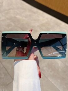 1pc Fashion Plus Size Women Colorblock Fashion Glasses, Multi-Color Decorative Glasses - Multicolor - View 5