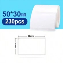 NIIMBOT B1/B21/B3S標籤打印機用2捲標籤，熱敏標籤2"x 1.18"(50x30毫米)適用於DIY / 商標 / 條形碼 / 地址標籤 / 貼紙(白色) - 白色 - 查看 2