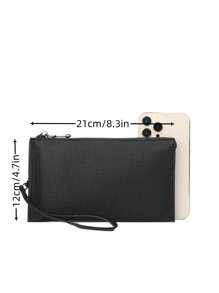 Borsetta da donna semplice e basic, con ampia capacità, due scomparti, per telefono cellulare, casual business, portatile, a tracolla, quadrata, borsetta, borsa per organizer, da viaggio, scuola, ufficio, all'aperto, lavoro, vintage, San Valentino, nera, con adesivi, regali di San Valentino, vintage, stile sportivo, confezione regalo, borse primaverili, borse vintage, regali per uomo