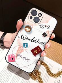 1 pieza Funda de teléfono personalizada con nombre, funda de teléfono de TPU, funda de teléfono personalizada con nombre, funda de teléfono inspirada en el viaje, protección a prueba de golpes para tu teléfono, serie de teléfonos, funda para Phone Pro /Pro Max/X/ XR/XS/ XS Mini/Max, regalo único para ella/él, novio, novia, amante, esposa, esposo, ideal para el Día de San Valentín, el Día de la Madre, cumpleaños, aniversarios, graduación, bodas, Día del Padre