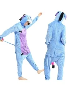 Adult Stitch Cosplay Costume Romper Pajamas - Blue - View 5
