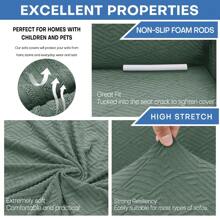 CYCMACO Sofa Cover 1/2/3/4 Seater With Armrests, Super Stretch Sofa Cover, Anti-Scratch Cat Sofa Cover, Non-Slip And Stain Resistant Sofa Cover, Universal Modern Sofa Cover - Army Green - View 2